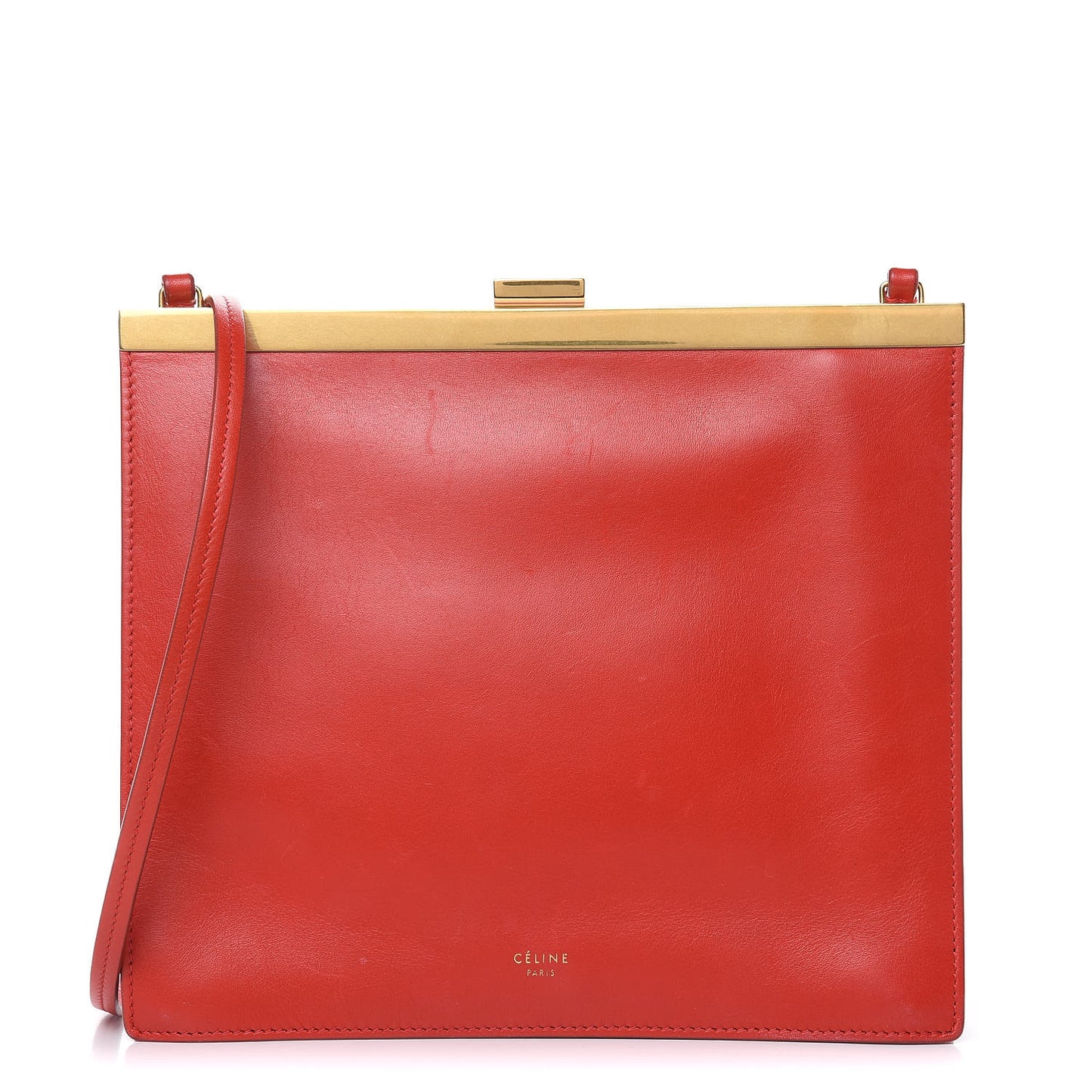 Smooth Calfskin Mini Clasp Bag Red