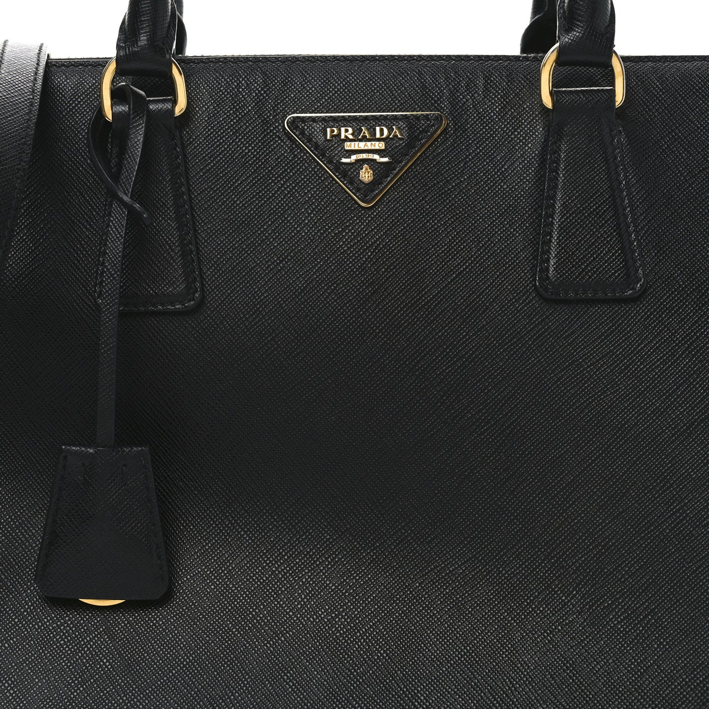 Saffiano Lux Large Galleria Double Zip Tote Black