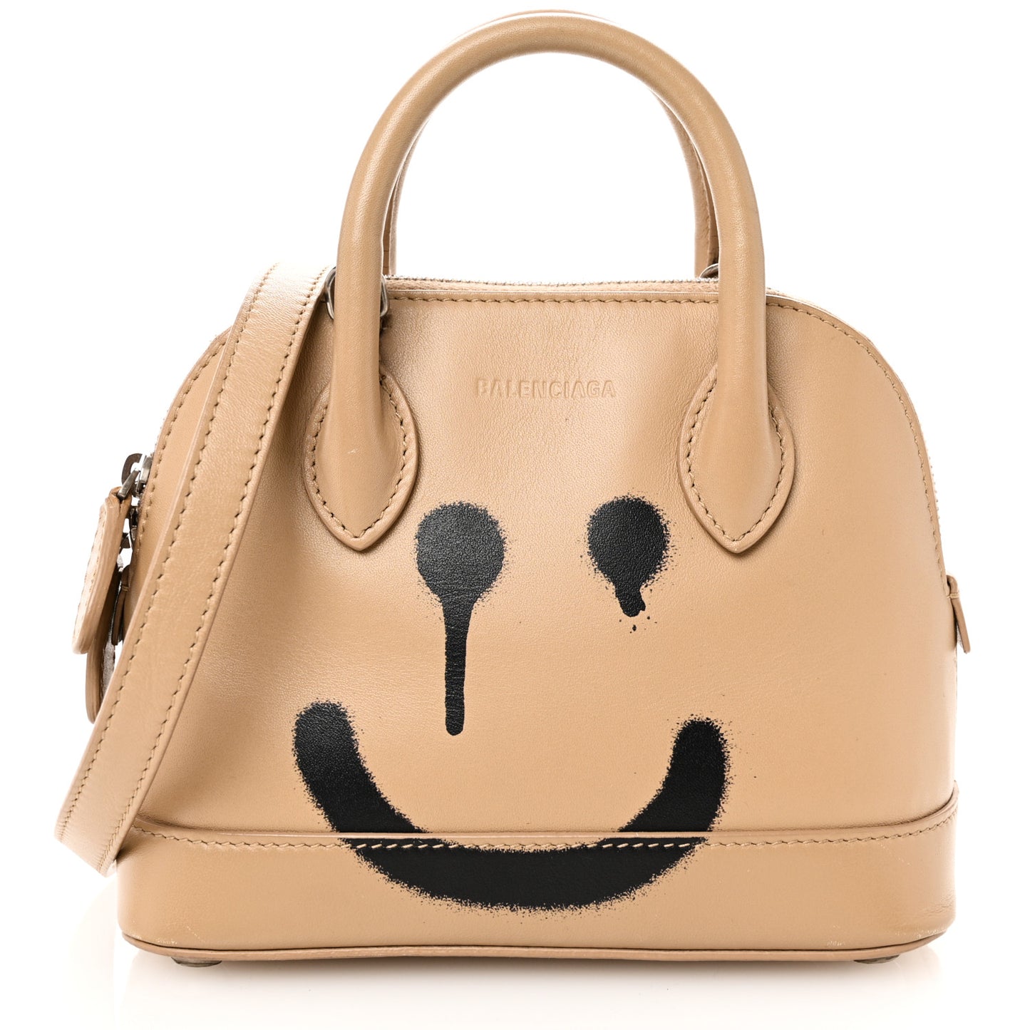 Calfskin Happy Sad XXS Ville Top Handle Bag Light Brown