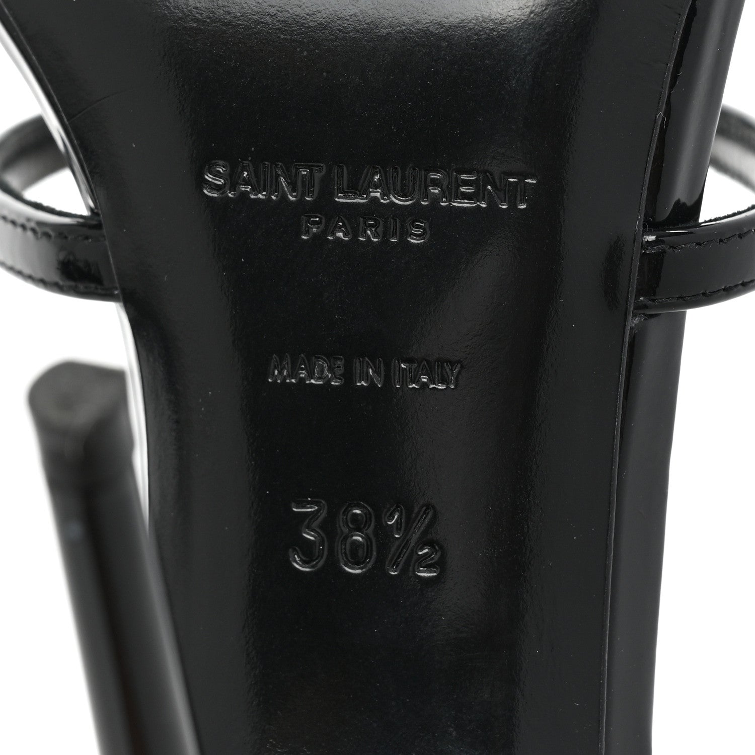 Saint Laurent Calfskin Cassandra 110 Sandals 38.5 Black Gold 6 of 14