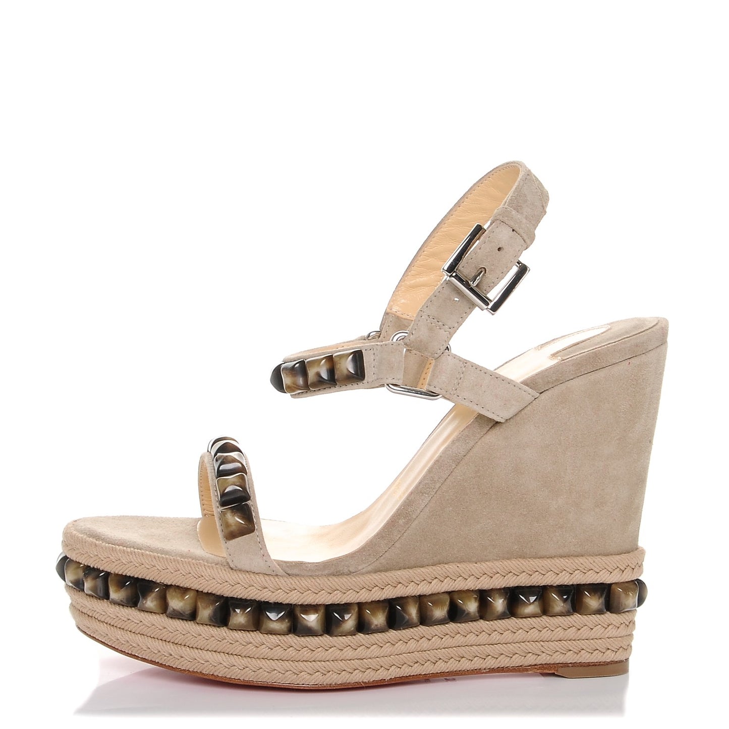 Veau Velours Cataclou 120 Wedge Sandals 36 Sable Corne