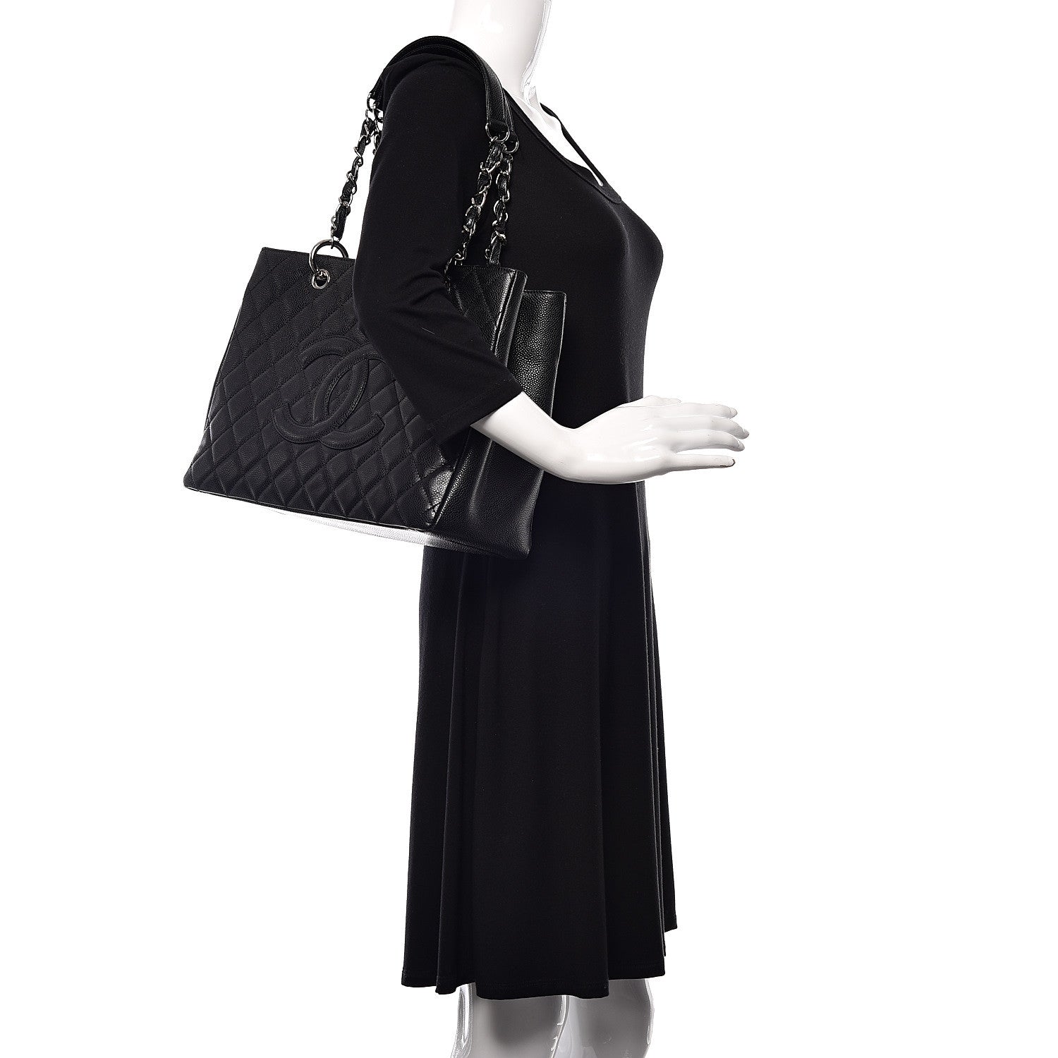 Chanel Caviar Quilted Grand Shopping Tote GST Black 2 of 11