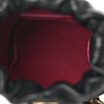 Chanel Caviar Quilted Twist Your Buttons Micro Bucket Bag Black 5 of 9
