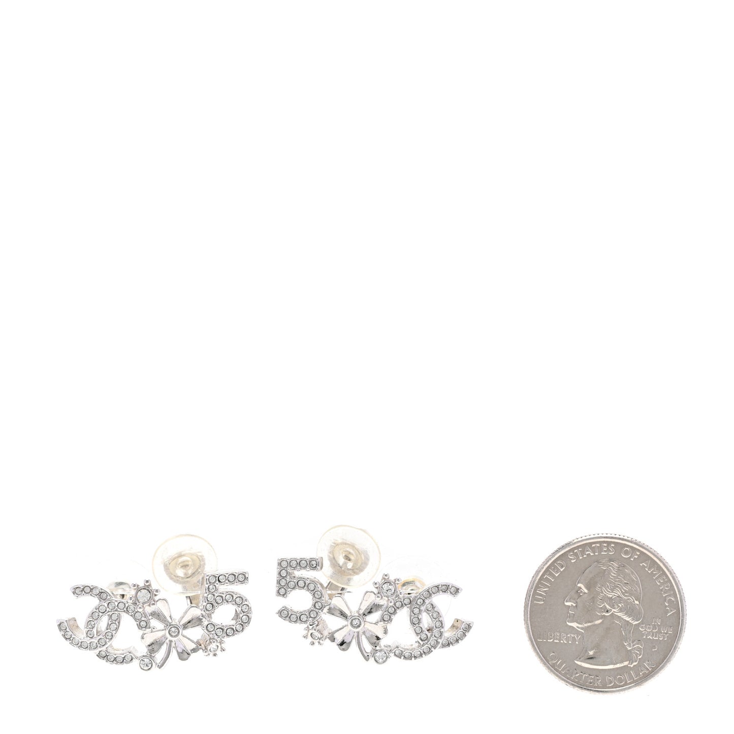 Crystal Star 5 CC Earrings Silver