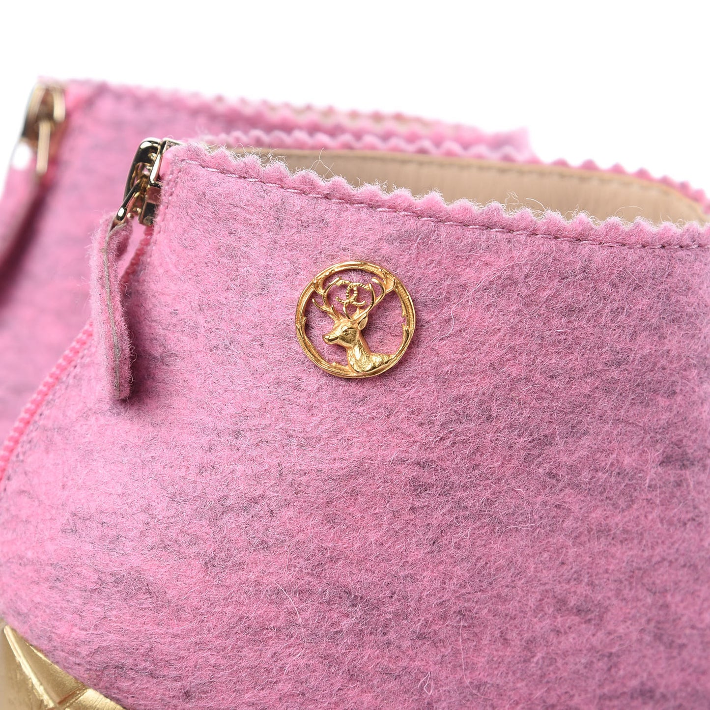 Chine Felt Short Boots 39 Pink