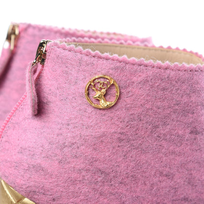 Chanel Chine Felt Short Boots 39 Pink 9 of 10