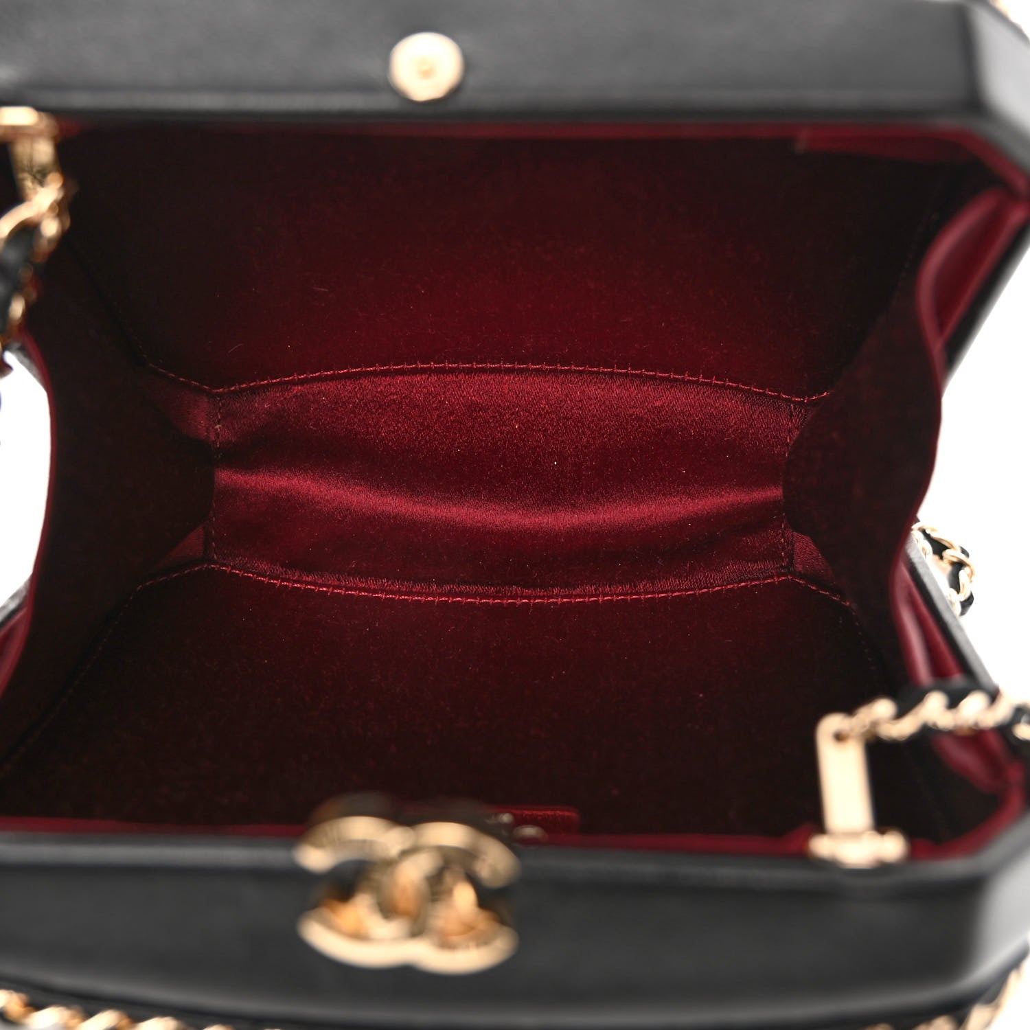 Chanel Lambskin Minaudiere Chain Clutch Black 5 of 10