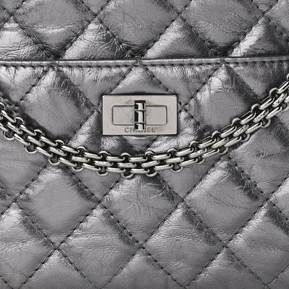 Chanel Metallic Aged Calfskin Quilted Medium Reissue Camera Case Dark Silver 8 of 11