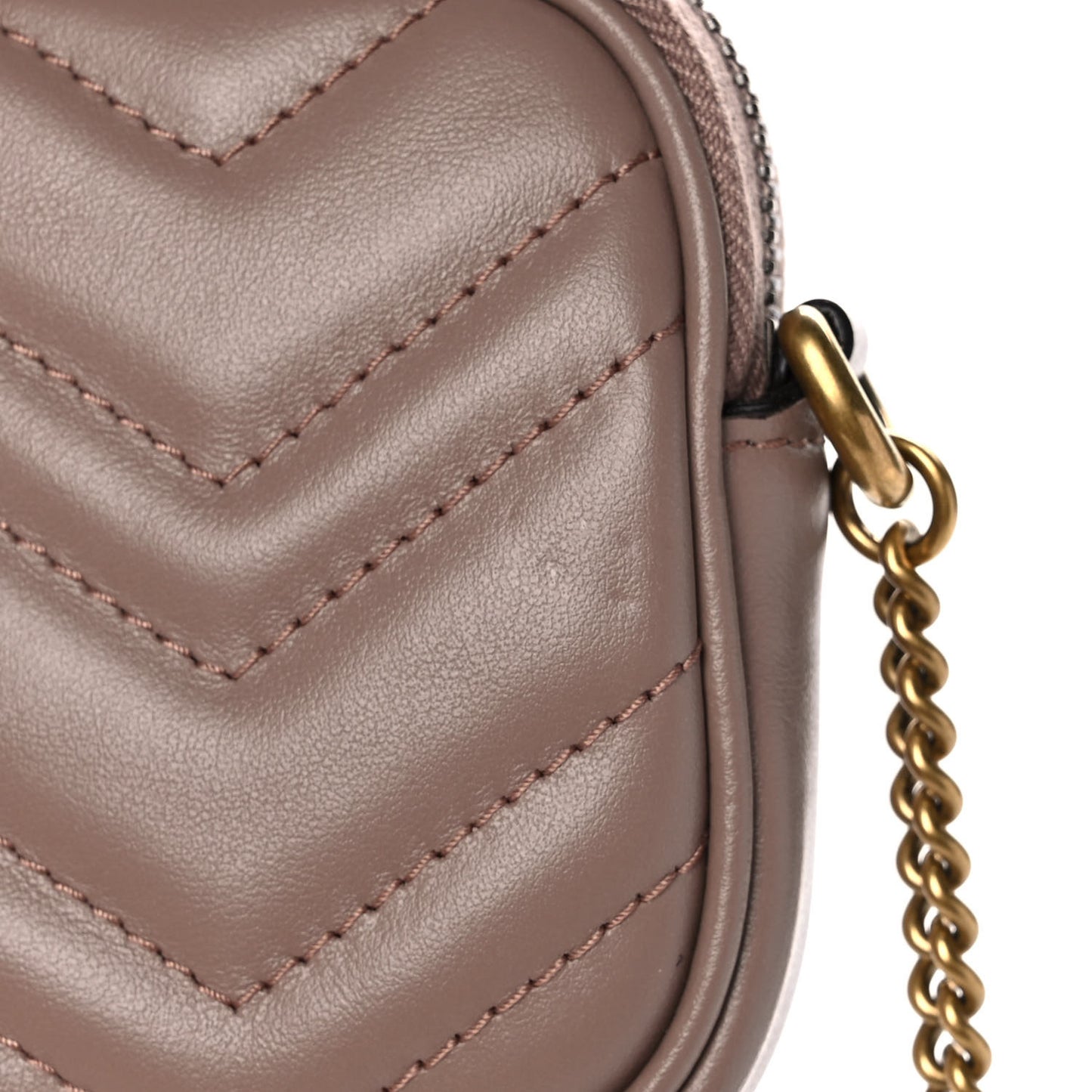 Calfskin Matelasse Mini GG Marmont Chain Crossbody Bag Porcelain Rose
