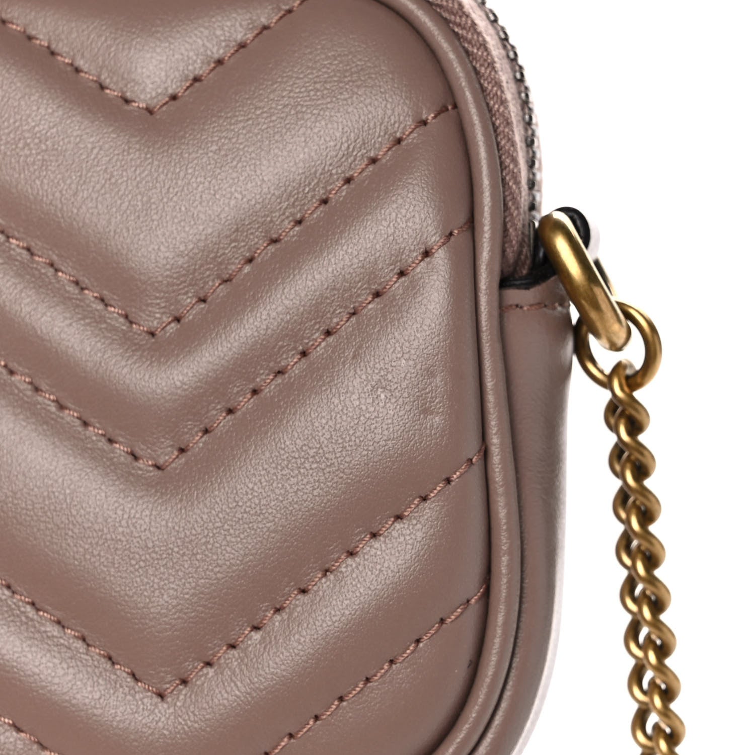 Gucci Calfskin Matelasse Mini GG Marmont Chain Crossbody Bag Porcelain Rose 11 of 11