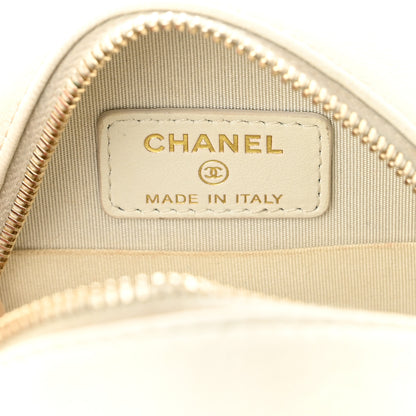 Chanel Goatskin Quilted Chanel 19 Round Clutch With Chain White 6 of 11