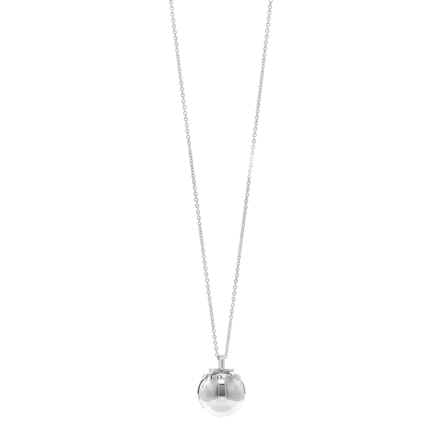 Tiffany Sterling Silver 8mm HardWear Ball Pendant Necklace 1 of 4