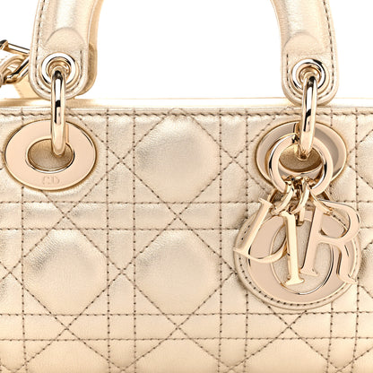 Christian Dior Metallic Lambskin Cannage Small Lady D-Joy Gold 7 of 9