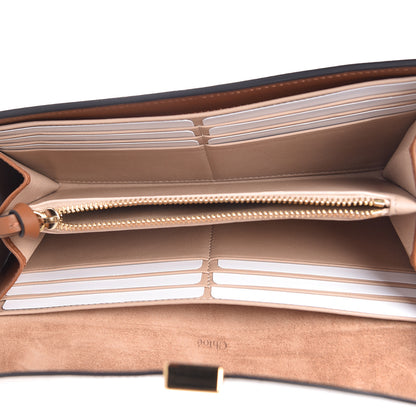 Chloe Calfskin Suede Georgia Flap Wallet Pearl Beige 5 of 10