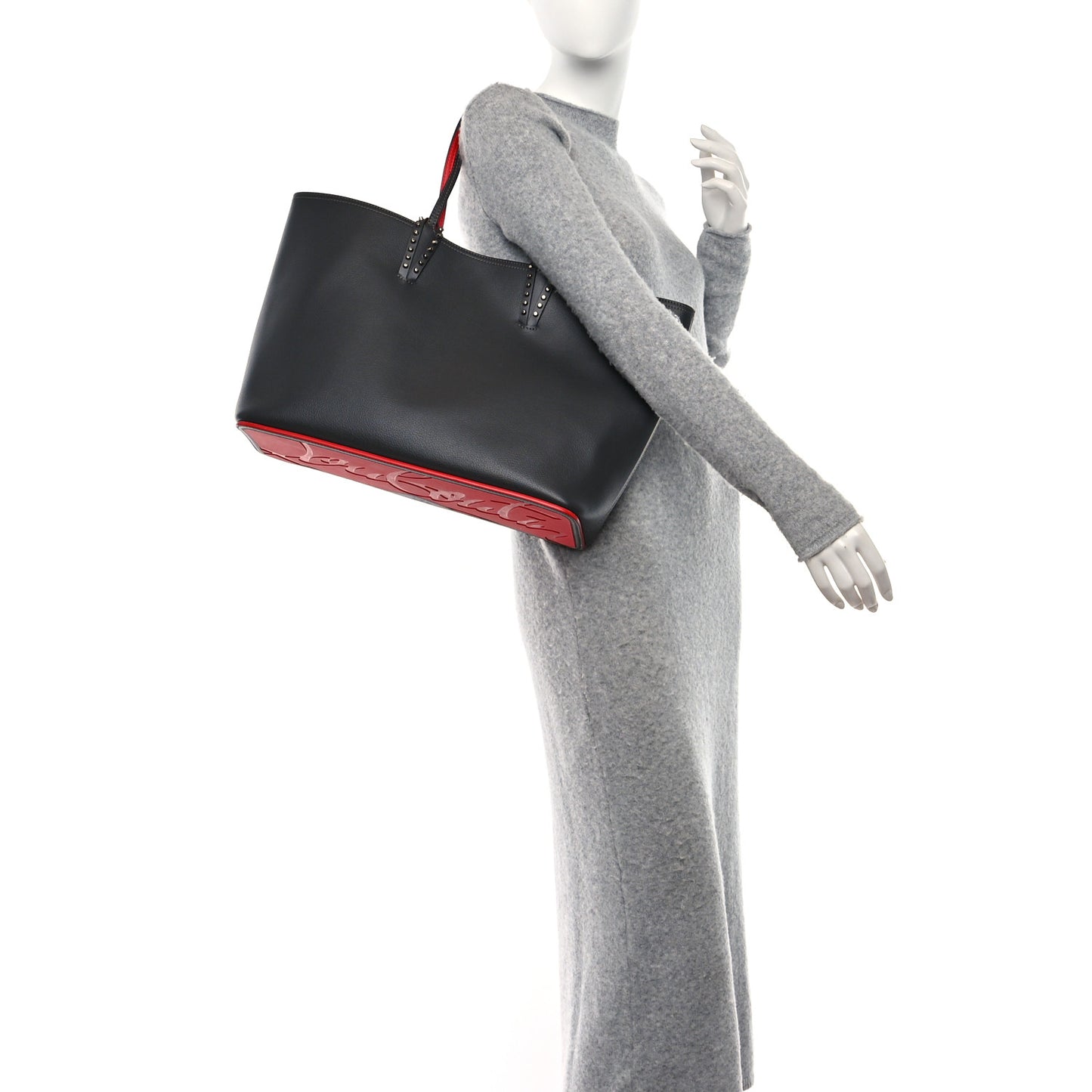 Calfskin Spikes East West Cabata Tote Charbon
