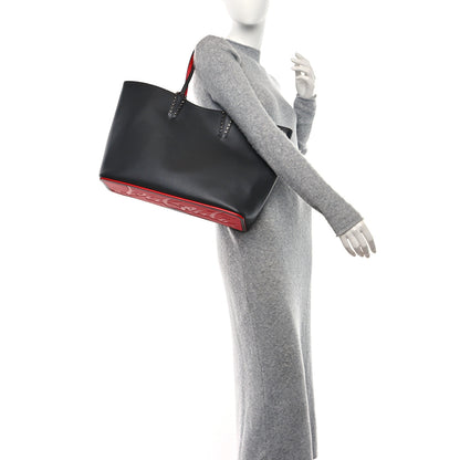 Christian Louboutin Calfskin Spikes East West Cabata Tote Charbon 2 of 9