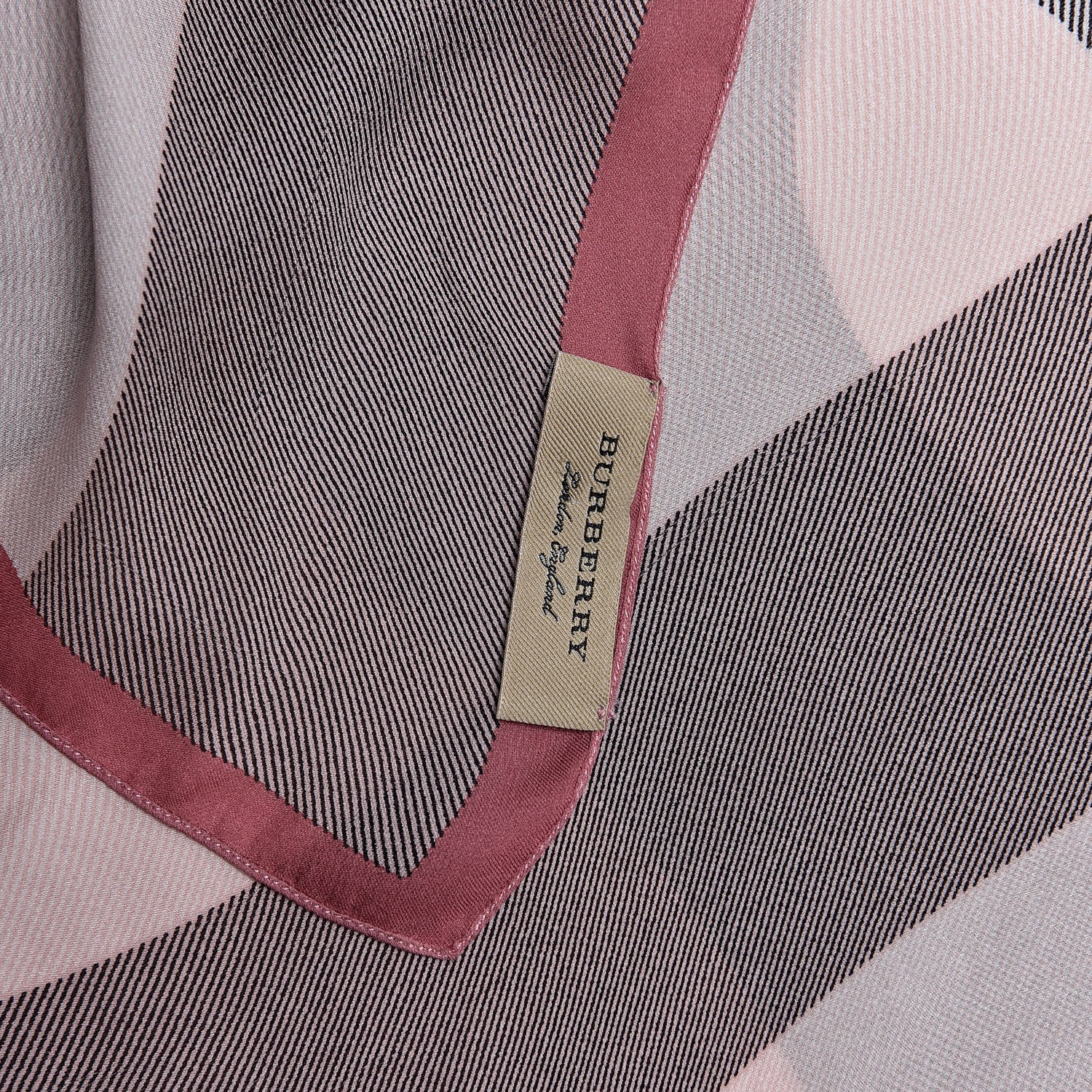 Burberry Silk Giant Check Scarf Pink 4 of 5