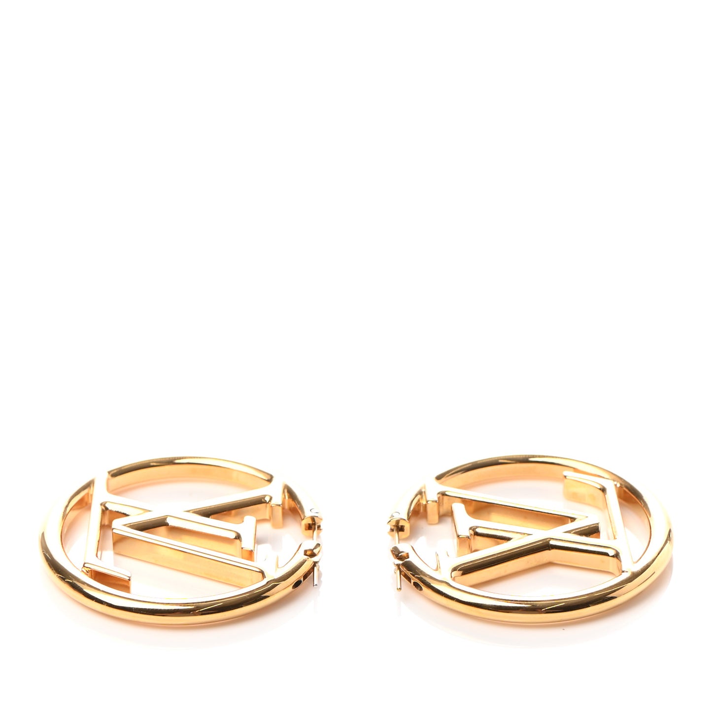 Metal Louise Hoop Earrings Gold
