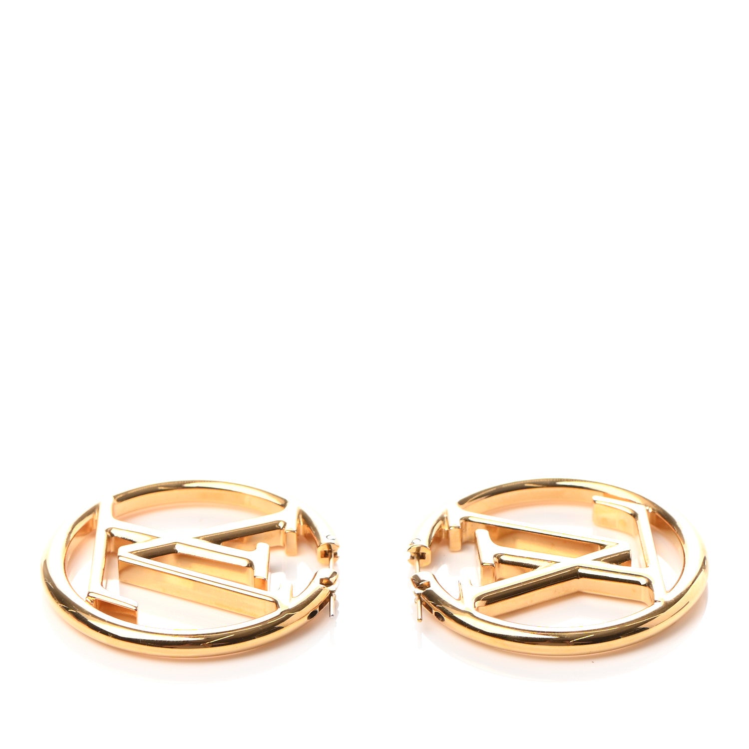 Louis Vuitton Metal Louise Hoop Earrings Gold 4 of 5