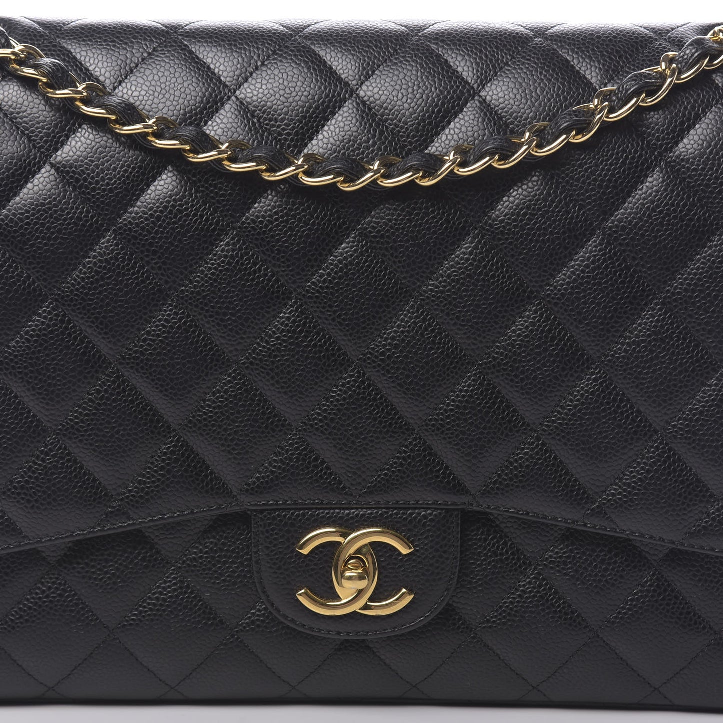 Caviar Quilted Maxi Double Flap Black