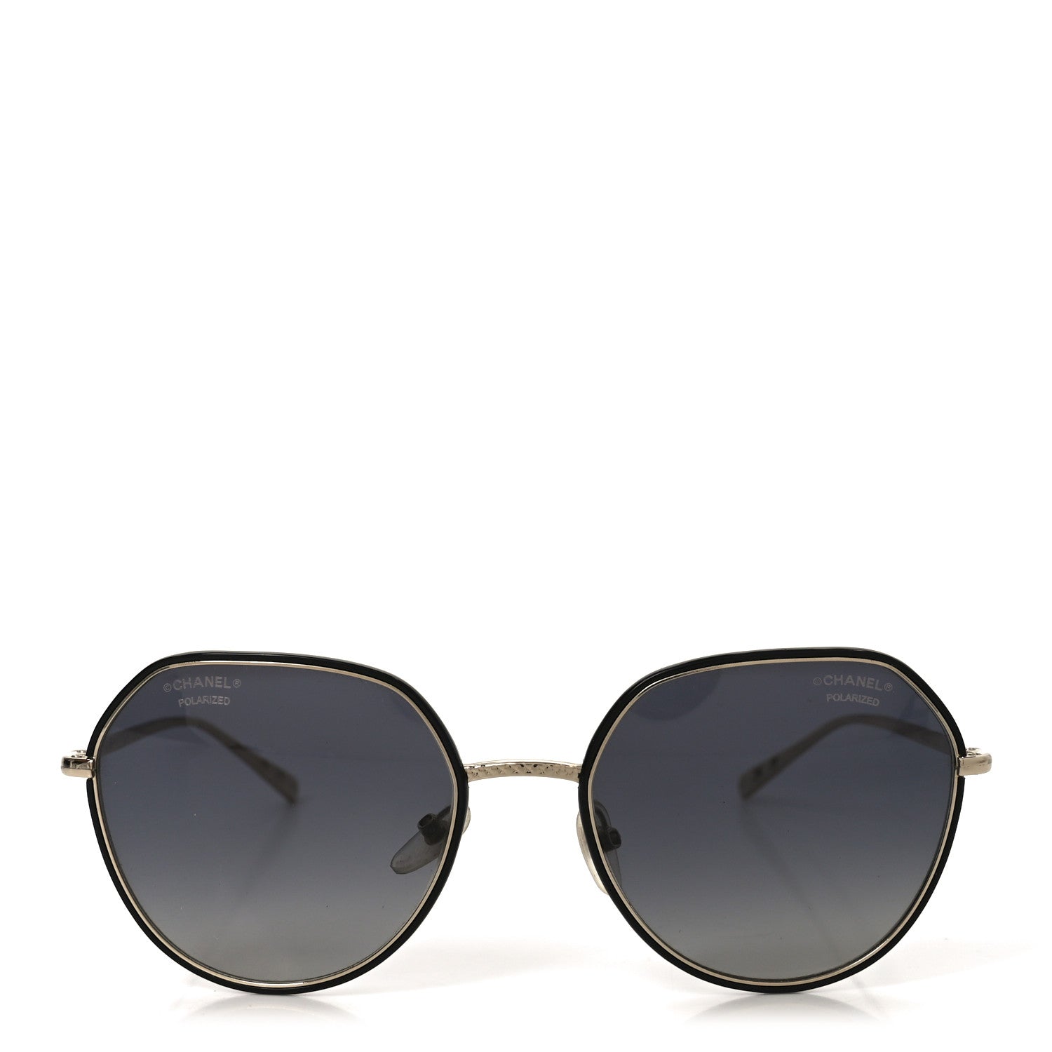 Chanel Metal Polarized Round Sunglasses 4251-J Gold Black 2 of 7