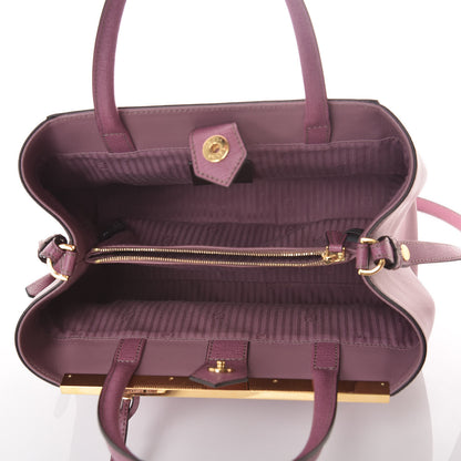 Fendi Vitello Elite Flamingo Petite 2Jours Tote Lilla Glicine 7 of 9