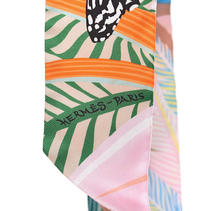 Hermes Silk Jaguar Quetzal Twilly Rose Beige Orange 5 of 5