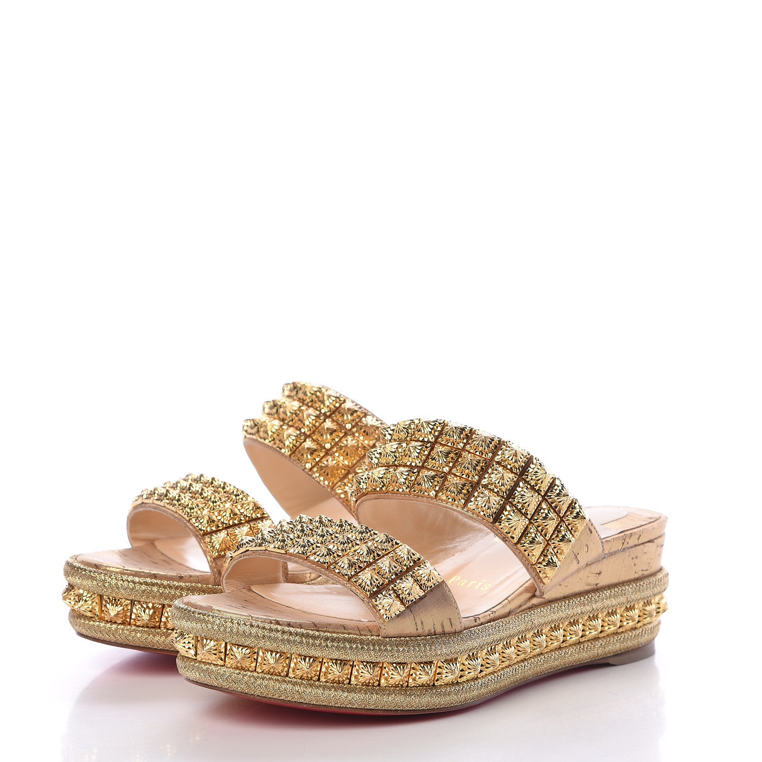 Christian Louboutin Liege Pepite 60 Platform Sandals 36 Version Gold 3 of 9