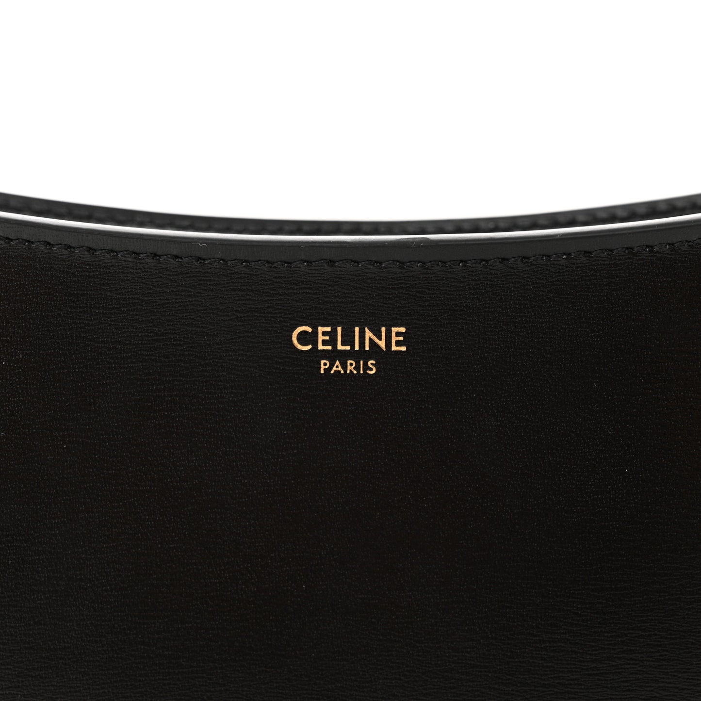 Shiny Calfskin Medium Croque Bag Black