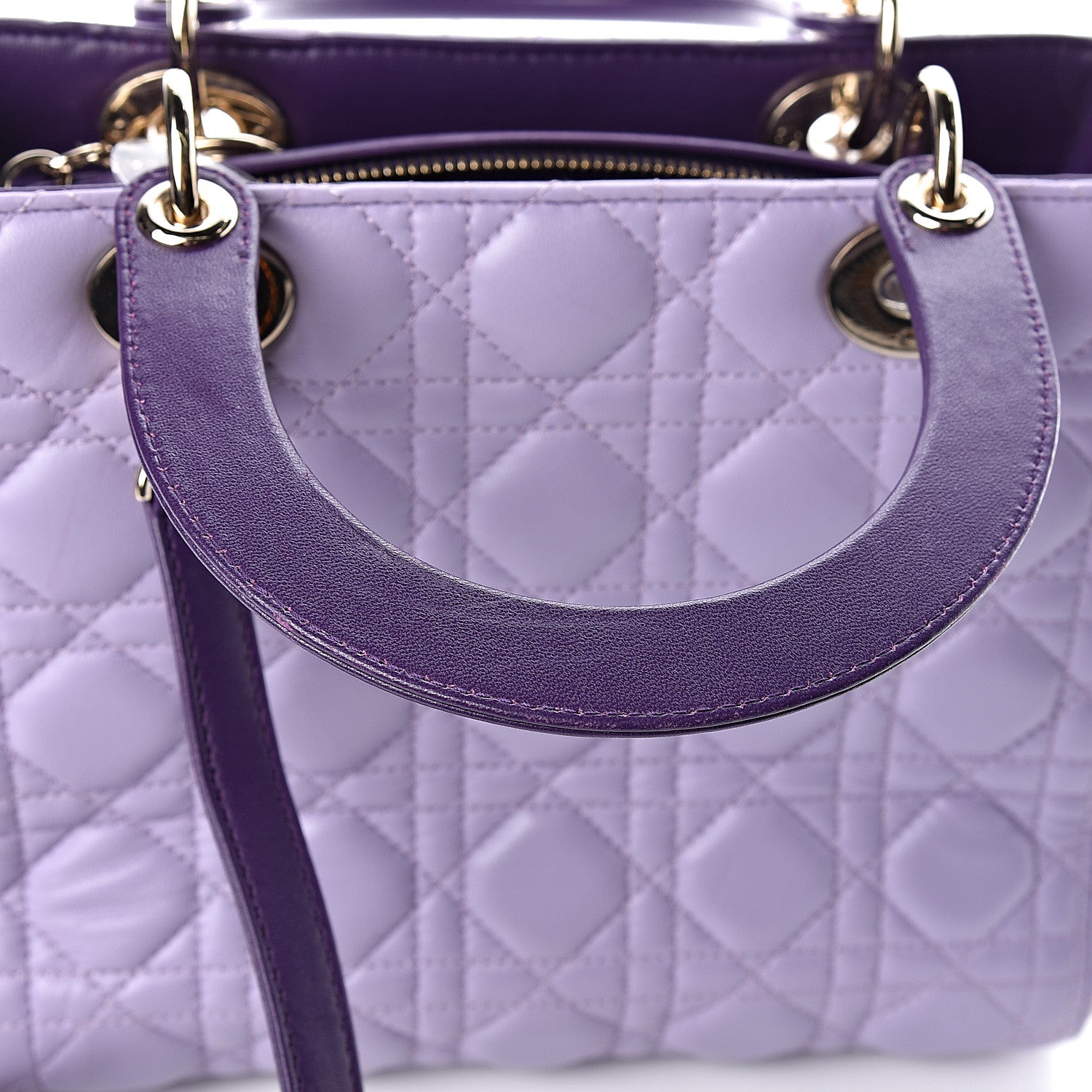 Christian Dior Lambskin Cannage Medium Tri-Color Lady Dior 14 of 17