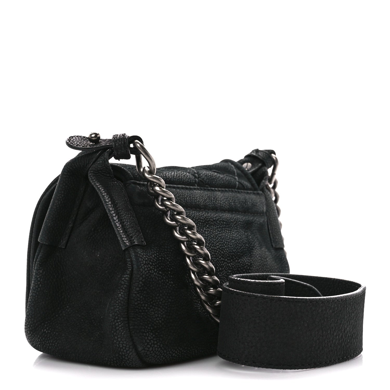 Chanel Bullskin Suede Small Highlander Messenger Flap Black 3 of 10