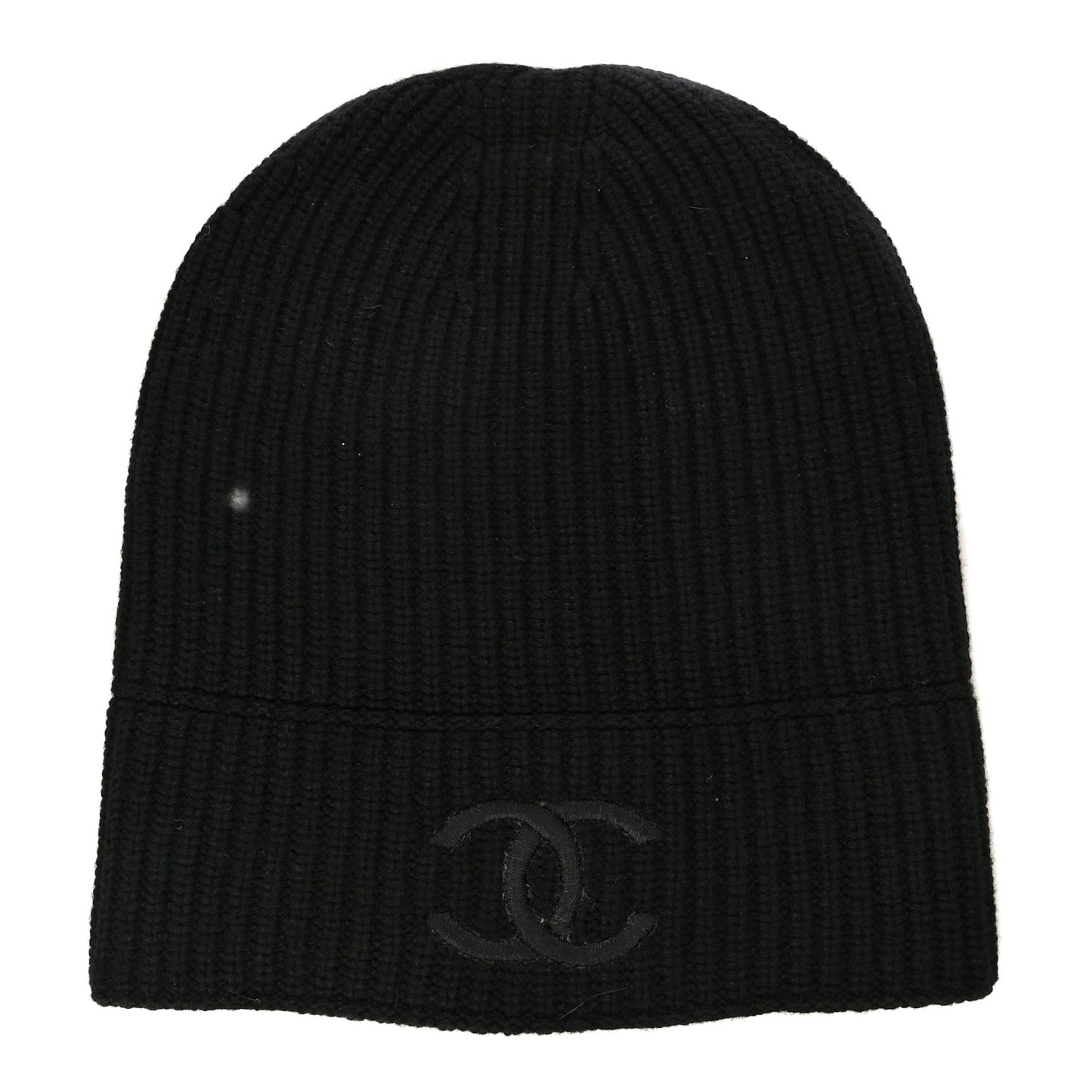 Wool Cashmere CC Beanie Hat Light Black White