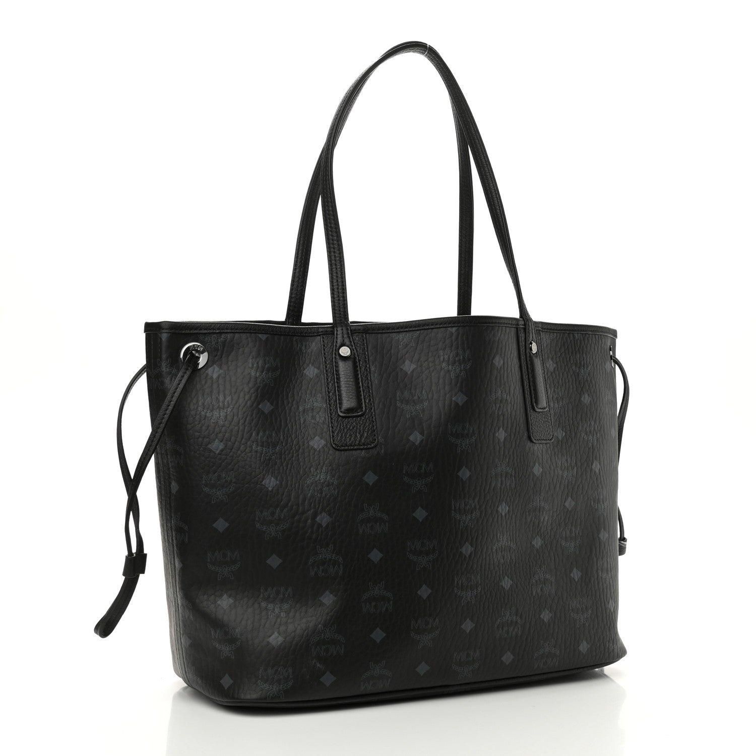 MCM Visetos Medium Liz Reversible Shopper Tote Black 2 of 16