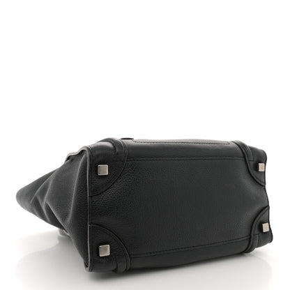 Celine Drummed Calfskin Micro Luggage Black 4 of 12