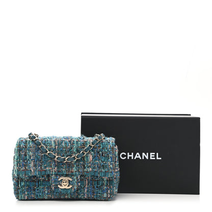Chanel Tweed Quilted Egyptian Mini Rectangular Flap Turquoise 11 of 11