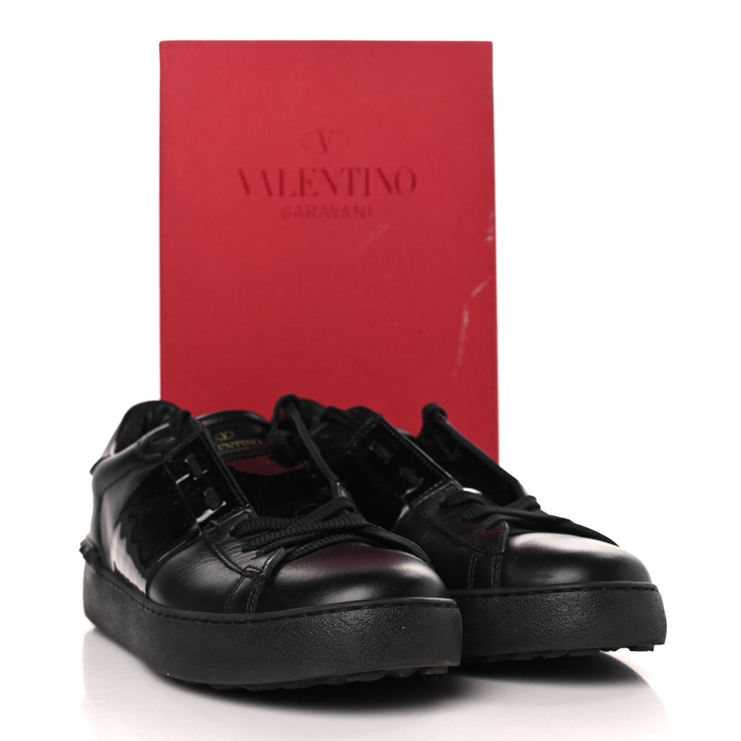 Calfskin Rockstud Untitled Open Sneakers 40 Black