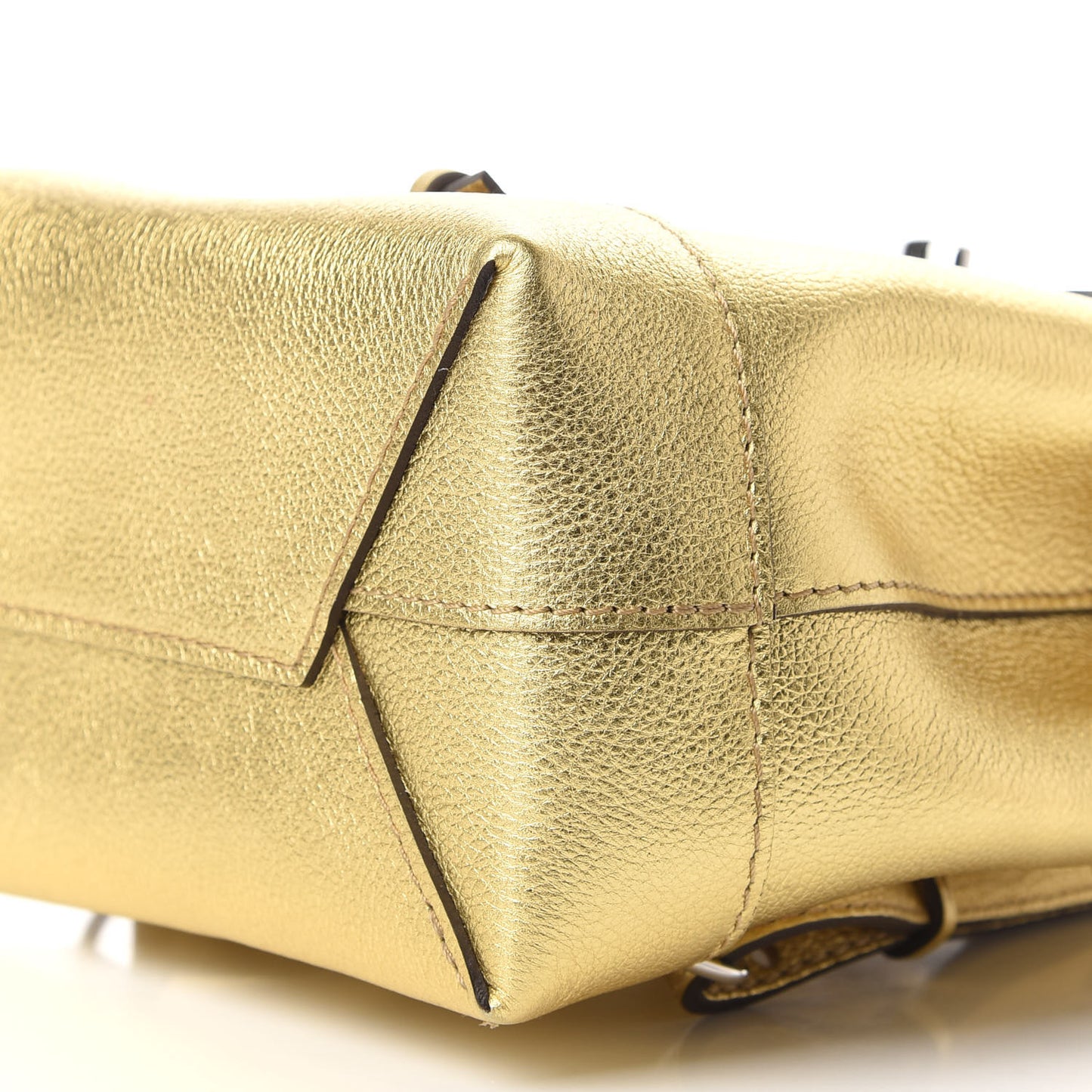 Metallic Calfskin Lockme Mini Backpack Gold