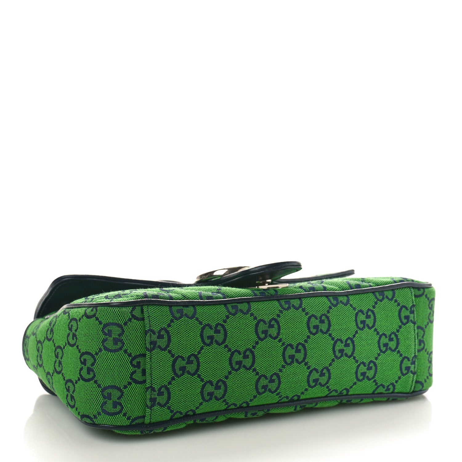Gucci Monogram Multicolor Matelasse Diagonal Small GG Marmont Shoulder Bag Green Blue 4 of 9