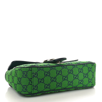 Gucci Monogram Multicolor Matelasse Diagonal Small GG Marmont Shoulder Bag Green Blue 4 of 9