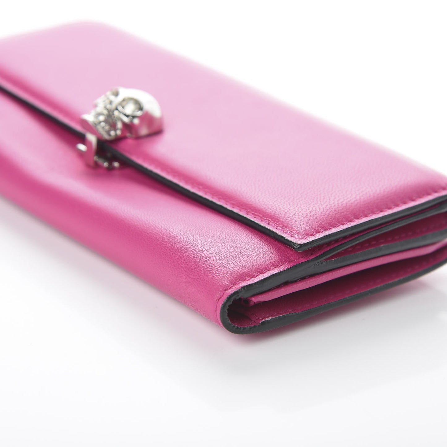 Calfskin Skull Continental Wallet Bouganville