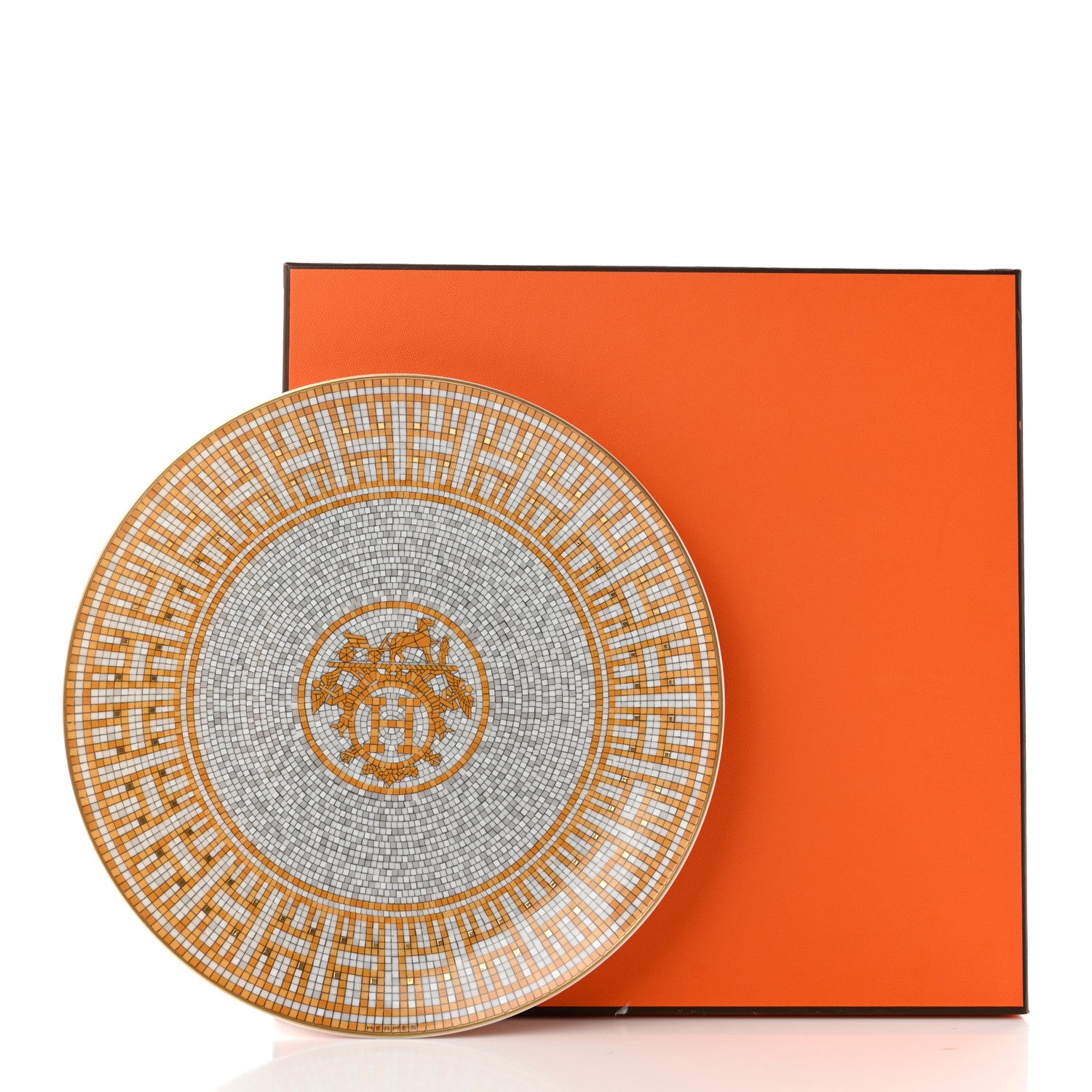 Hermes Porcelain Mosaique au 24 Dessert Plate 8.3 6 of 6