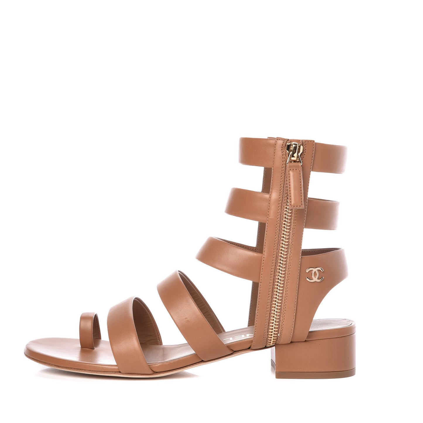 Calfskin Gladiator Sandals 38.5 Brown