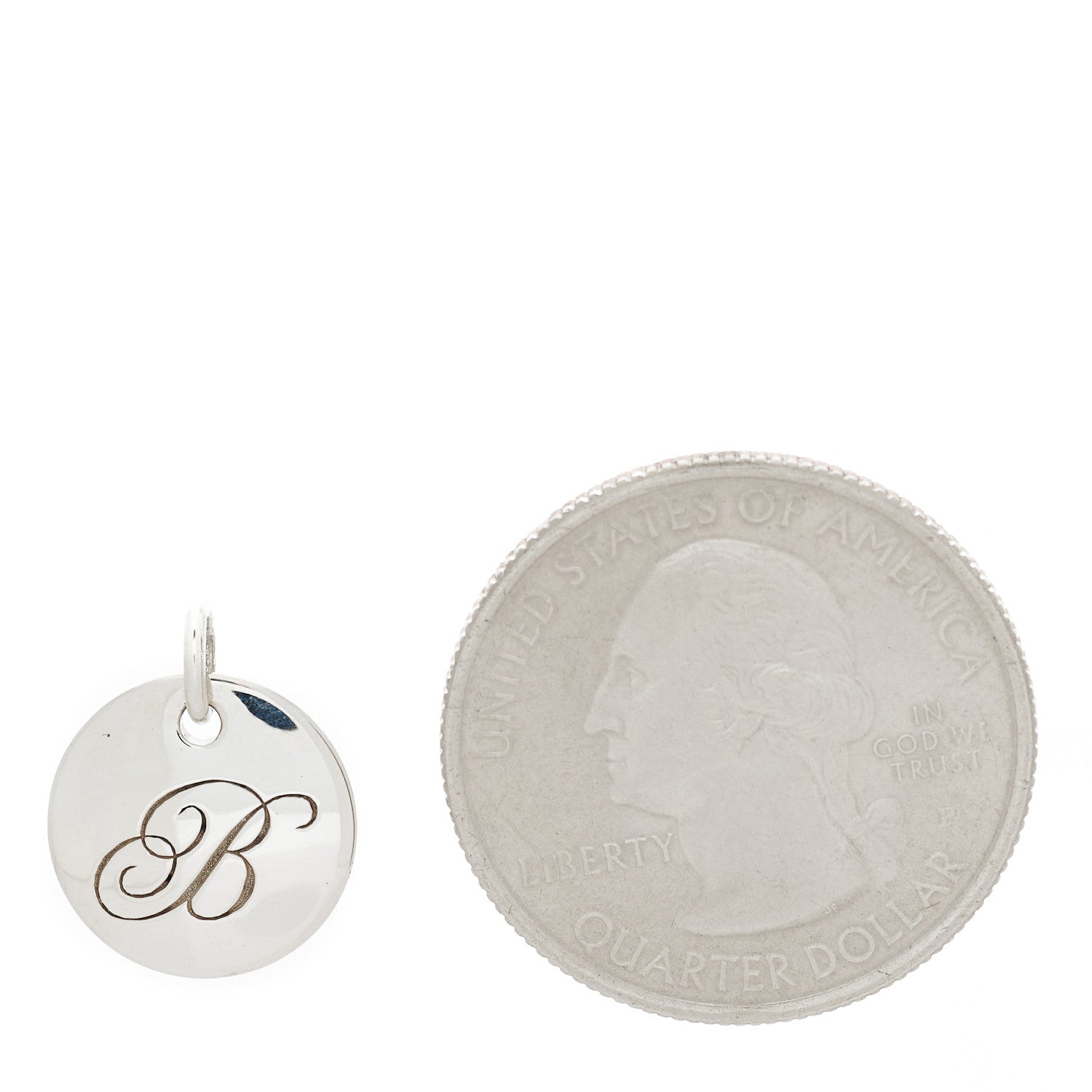 Tiffany Sterling Silver Letter B Disc Charm 2 of 5