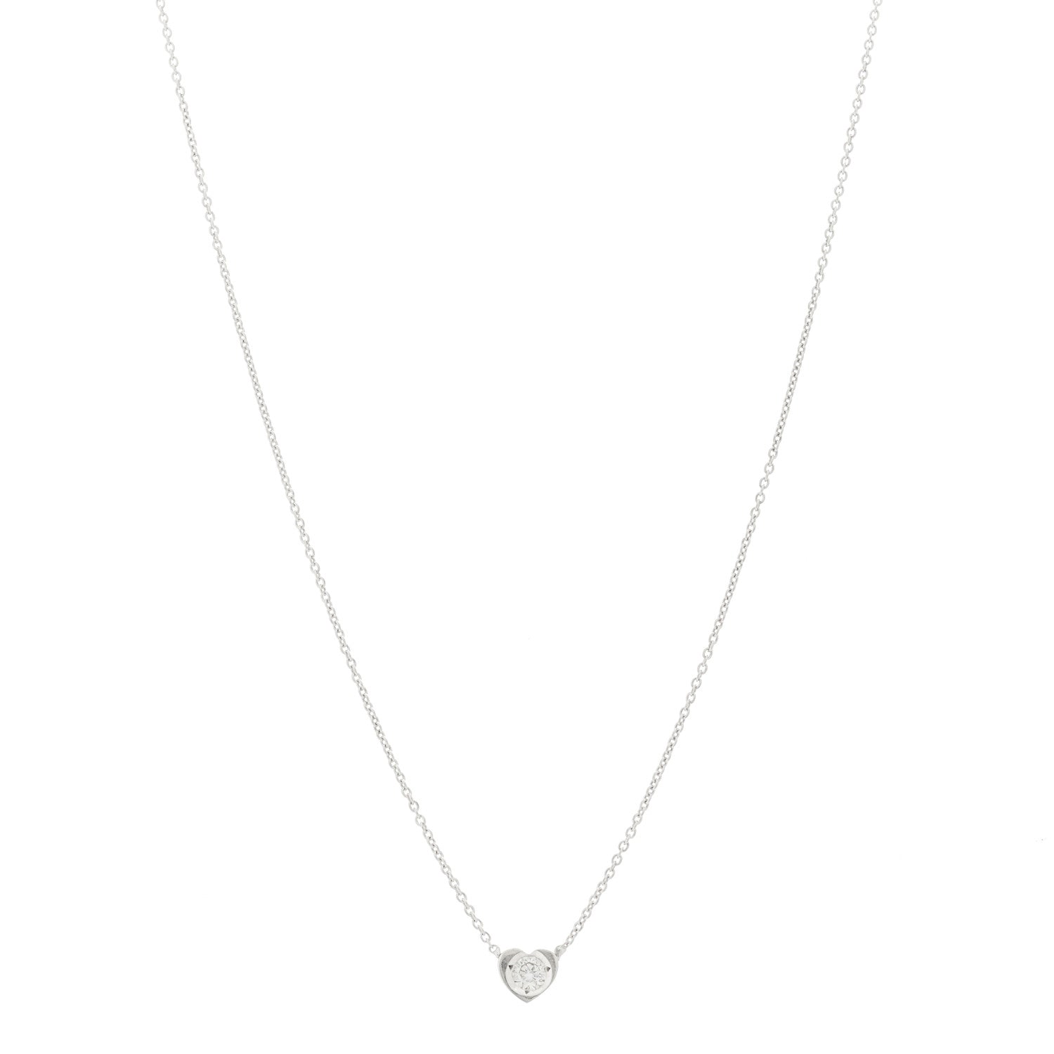 Roberto Coin 18K White Gold Diamond Heart Pendant Necklace 1 of 5
