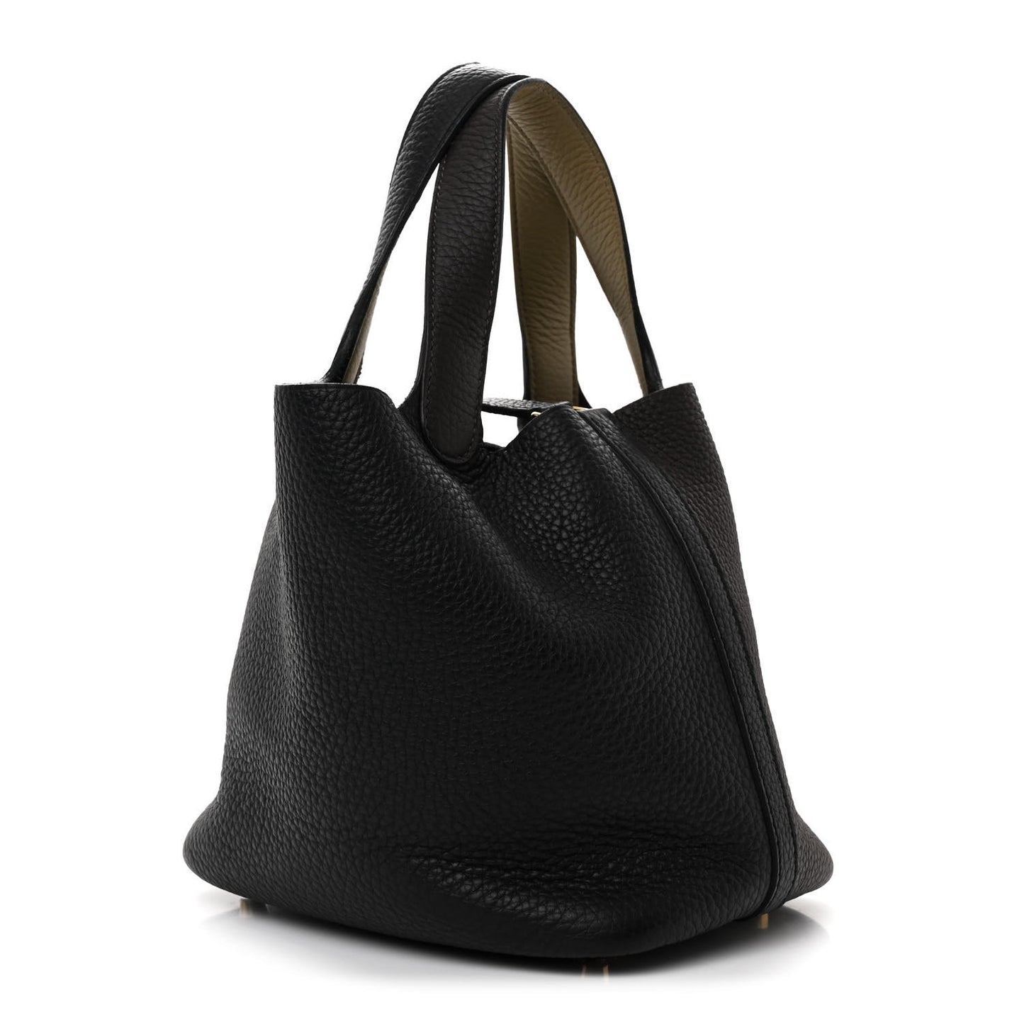Taurillon Clemence Casaque Picotin Lock 18 PM Black Ebene Trench