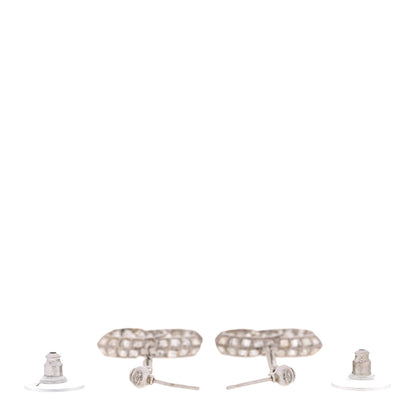 Chanel Baguette Crystal CC Drop Earrings Silver 3 of 5