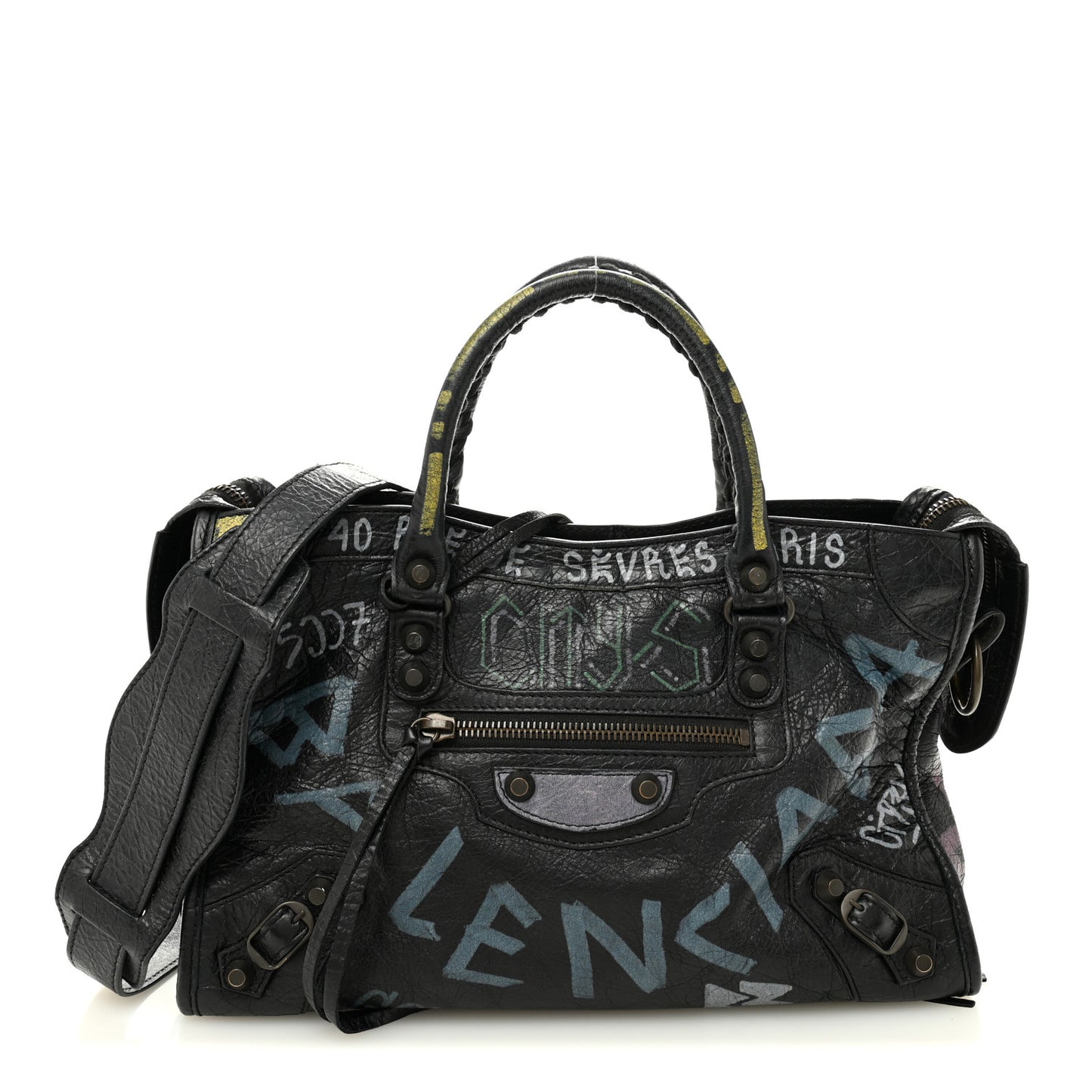 Agneau Graffiti All Over Classic Hardware S City Black Multicolor