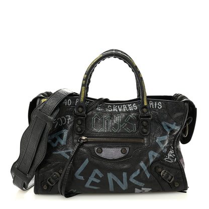 Balenciaga Agneau Graffiti All Over Classic Hardware S City Black Multicolor 1 of 12