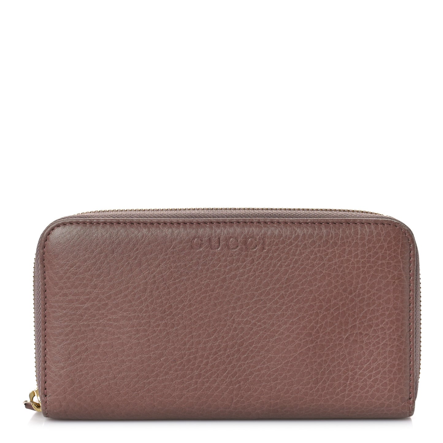 Dollar Calfskin Zip Around Wallet Rosy Phard