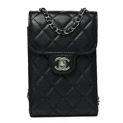 Chanel Caviar Quilted Classic Phone Holder Black 1 of 9